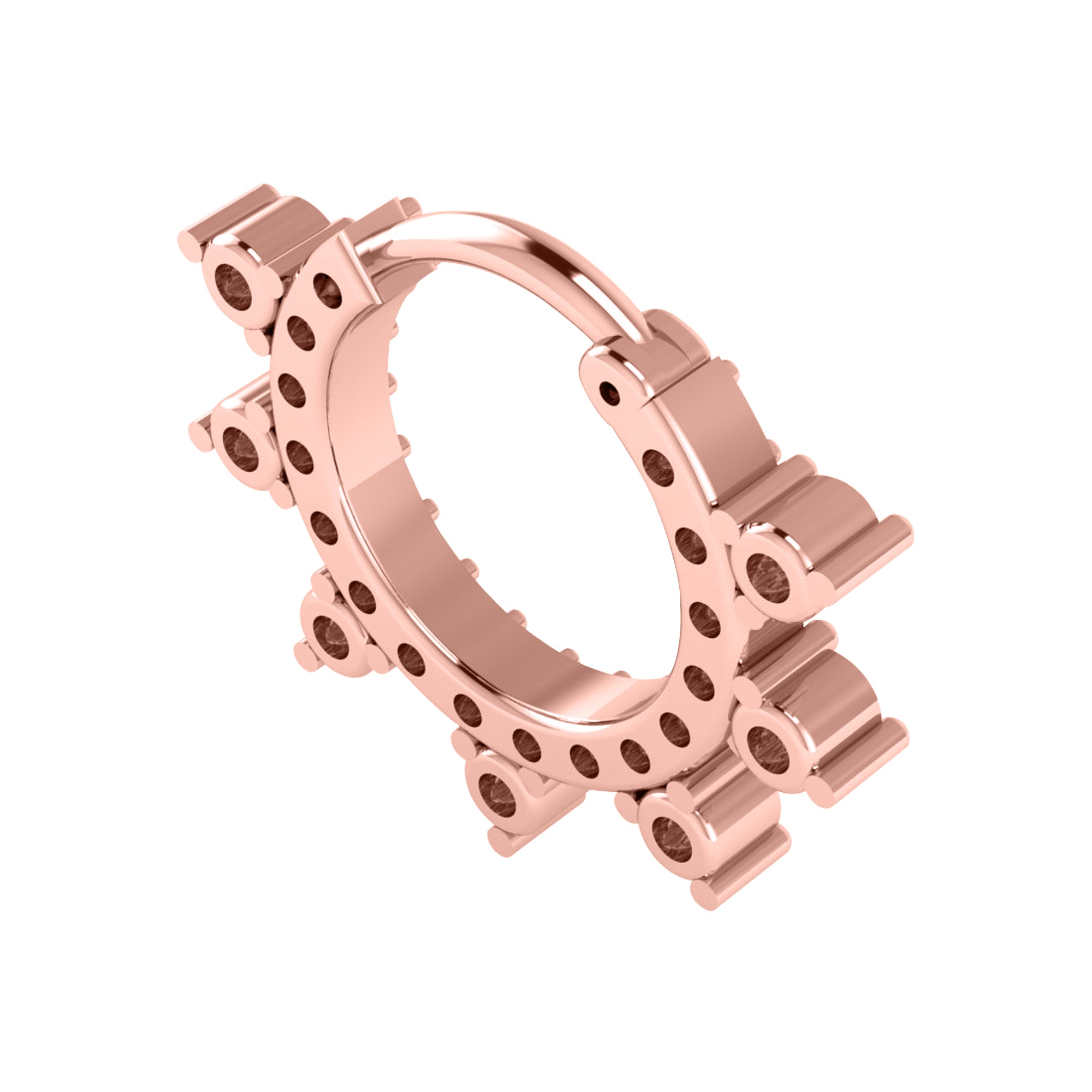 RKC JEWELRY Anello da naso da donna con Moissanite floreale in argento sterling 925, placcato in oro giallo 14k, peso 1,00 g