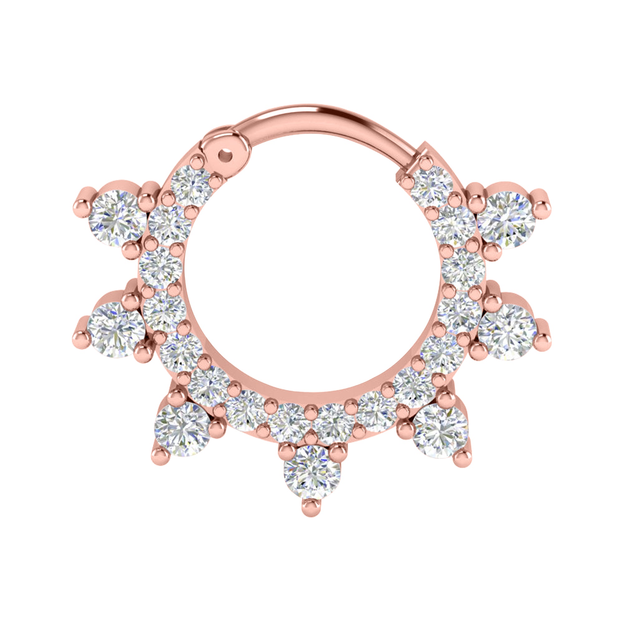 RKC JEWELRY Anello da naso da donna con Moissanite floreale in argento sterling 925, placcato in oro giallo 14k, peso 1,00 g
