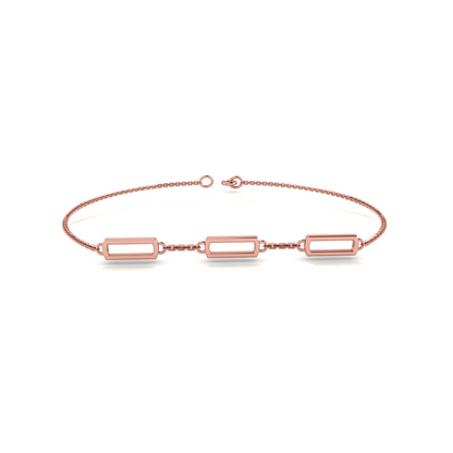 RKC Damen-Armband aus 925er Sterlingsilber, 14 Karat Roségold vergoldet, Gewicht 4,50 g, Höhe 5,00 mm