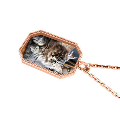 Ciondolo con foto RKC Gioielli in argento 925 placcato in oro rosa 14K Peso 5,00 g Altezza 24,00 mm