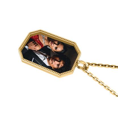 Ciondolo con foto RKC Gioielli in argento 925 placcato in oro rosa 14K Peso 5,00 g Altezza 24,00 mm