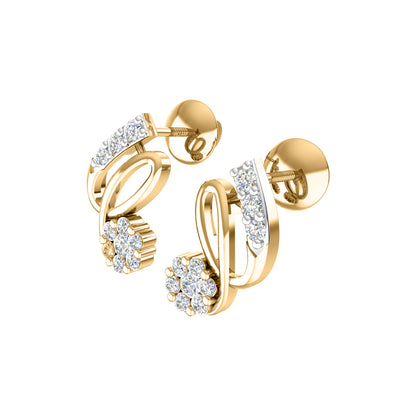 RKC 925 Silber Golden Gesamtgewicht 0,42 ct Moissanit Anhänger Gewicht 3,10 gm und Gewicht Ohrring 1,80 gm Set mit 14K Rosévergoldung