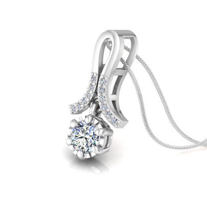 Ciondolo in moissanite da donna con goccia in argento sterling 925 RKC da 0,30 CT, per donna, placcato in oro rosa 14 carati, peso 3,1 g, altezza 16 mm