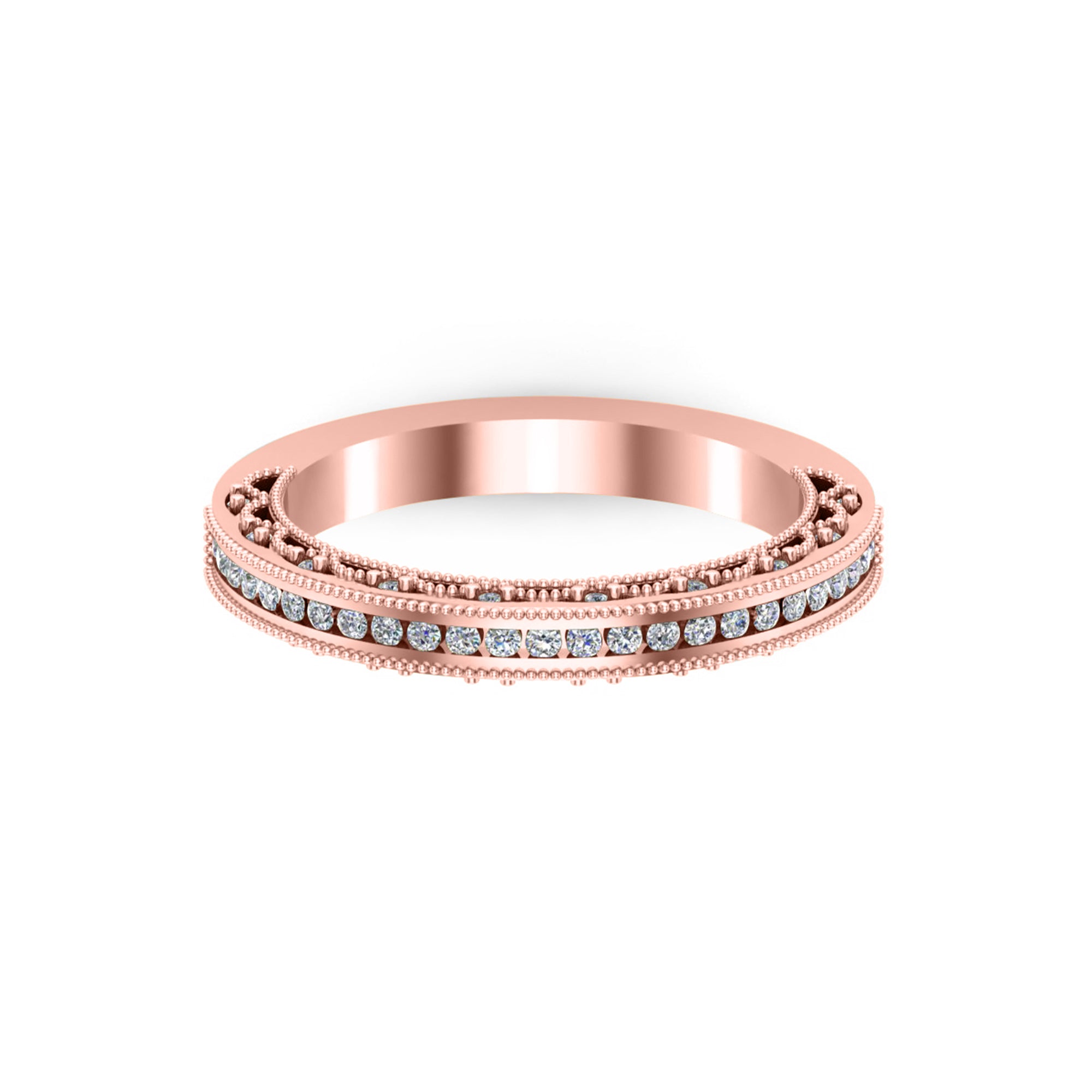 RKC Rundschliff-Moissanit-Ewigkeitsring für Damen, 925er-Silber, plattiert mit 14 Karat Gelbgold, Gewicht 3,30 g, Breite 2,50 mm