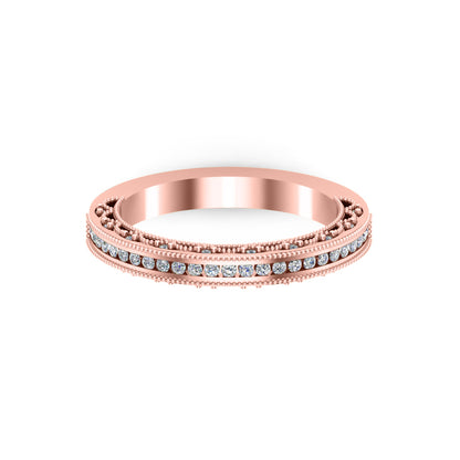 RKC Rundschliff-Moissanit-Ewigkeitsring für Damen, 925er-Silber, plattiert mit 14 Karat Gelbgold, Gewicht 3,30 g, Breite 2,50 mm