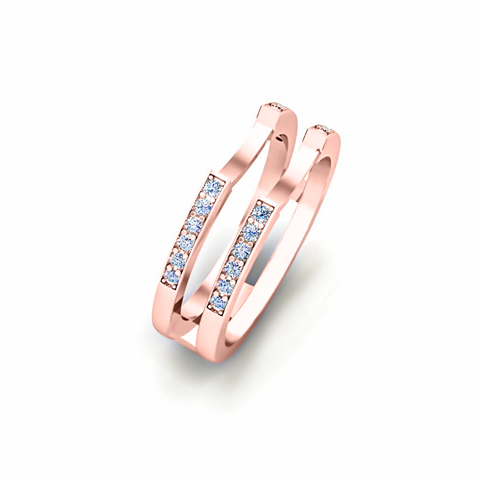 RKC 0,24 CT Fascia rinforzata con protezione avvolgente in Moissanite a taglio rotondo per donna in argento 925 Peso 4,30 g Larghezza 7,80 MM