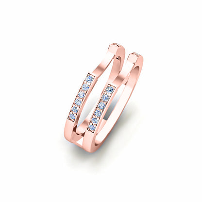 RKC 0,24 CT Fascia rinforzata con protezione avvolgente in Moissanite a taglio rotondo per donna in argento 925 Peso 4,30 g Larghezza 7,80 MM