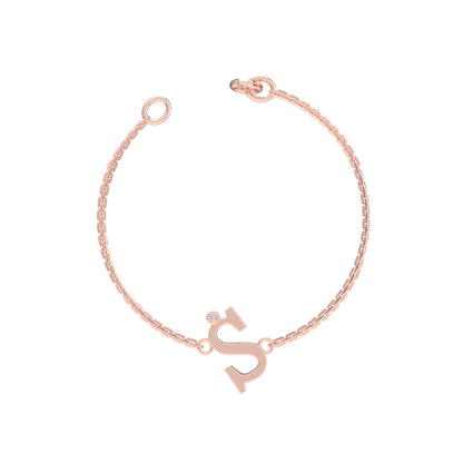 RKC Damenarmband aus 925er-Sterlingsilber mit einem Karatgewicht von 0,01 Karat, 14 Karat Rosévergoldung, Produktgewicht 2,90 GM