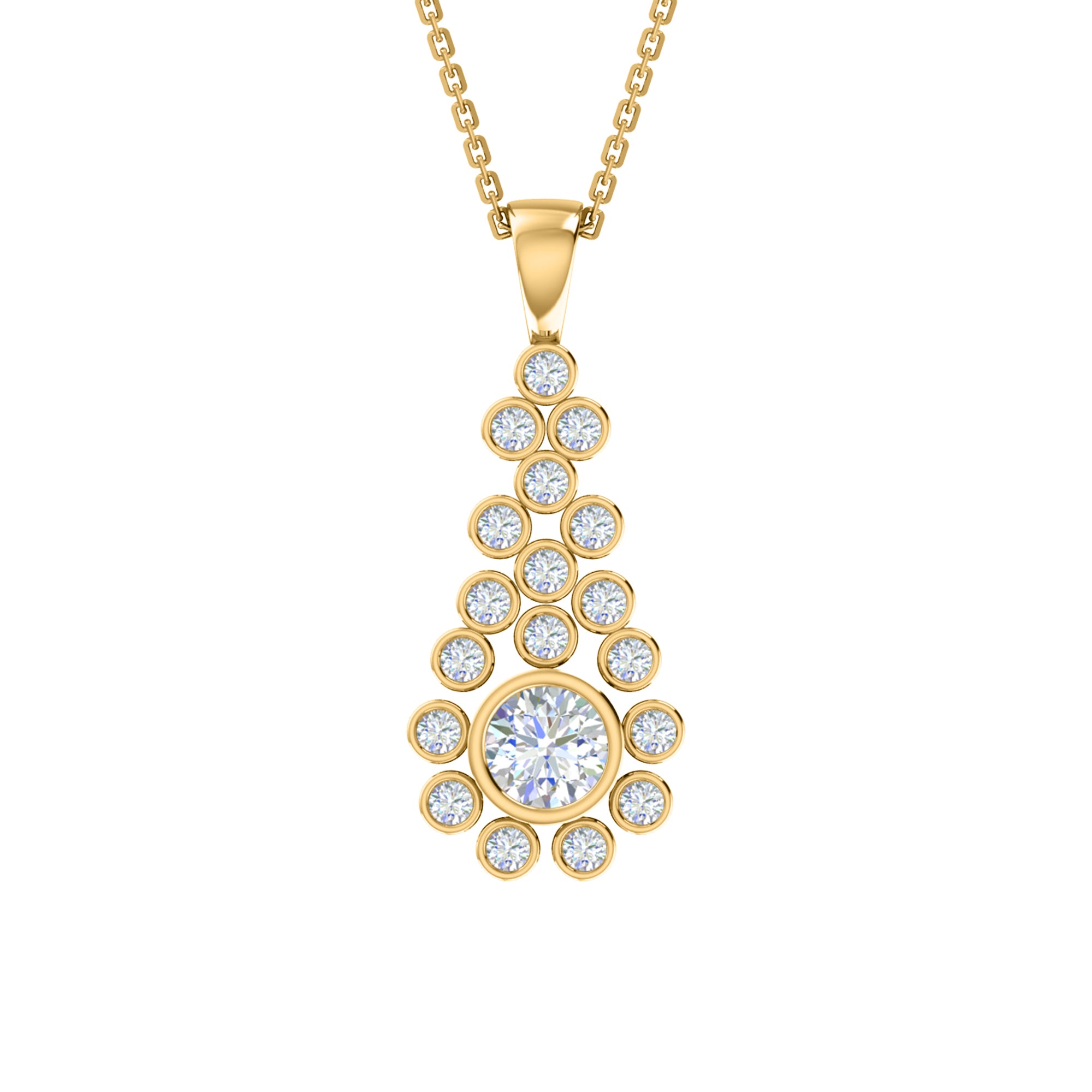 RKC 2,38 CT Moissanit-Tropfenanhänger, 925er Silberschmuck, 14 Karat Roségold vergoldet, Gewicht 6,50 g, Höhe 38,00 mm