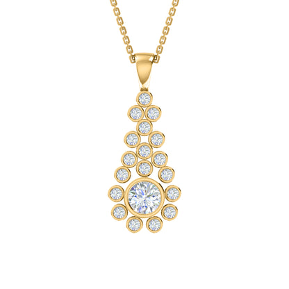 RKC 2,38 CT Moissanit-Tropfenanhänger, 925er Silberschmuck, 14 Karat Roségold vergoldet, Gewicht 6,50 g, Höhe 38,00 mm