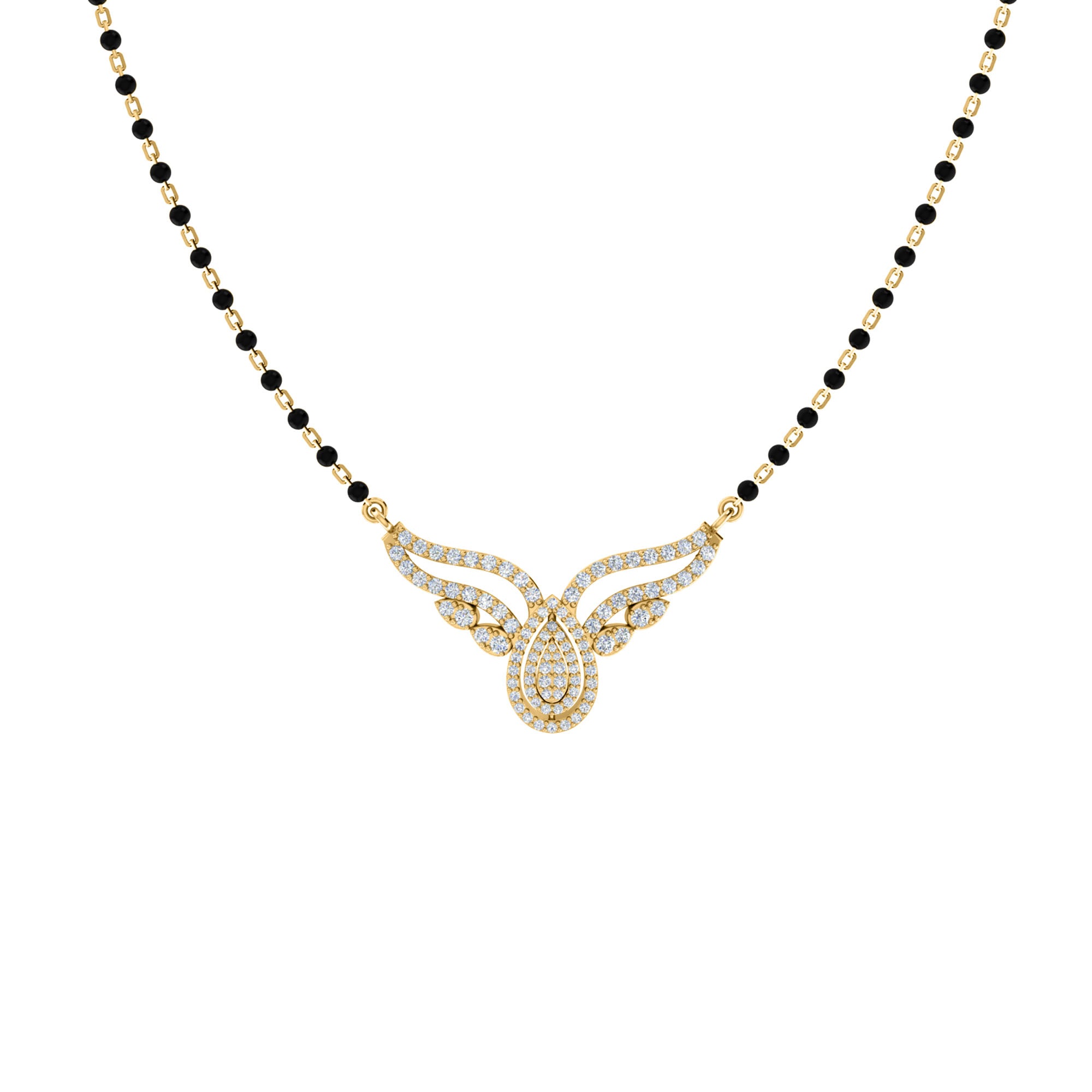 RKC Moissanite da 1 ct da donna Mangalsutra in argento 925 placcato in oro rosa 14k Peso del prodotto 5,50 g Altezza 19,50 mm