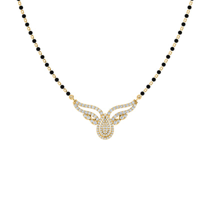 RKC Moissanite da 1 ct da donna Mangalsutra in argento 925 placcato in oro rosa 14k Peso del prodotto 5,50 g Altezza 19,50 mm