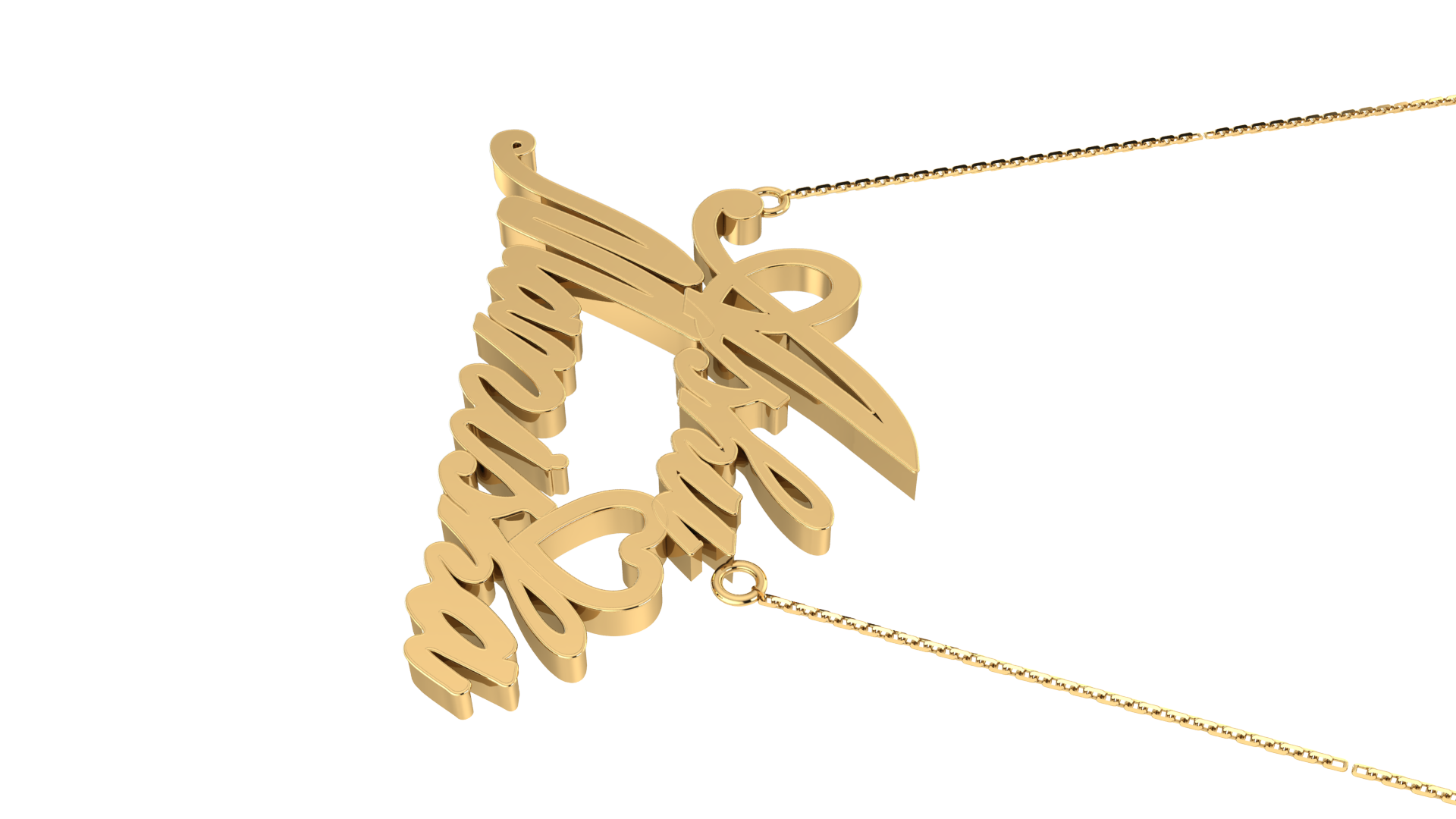 RKC 14K Yelow Gold Over Custom Name Pendant 18" Chain Included