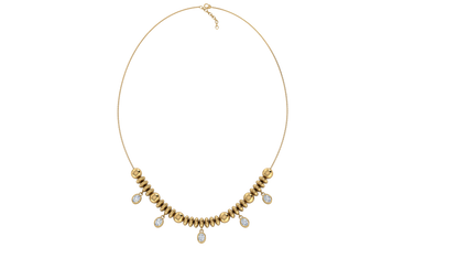 Collana affascinante con moissanite in carati RKC da 10 ct, argento 925, placcato in oro rosa 14k, peso del prodotto 7,00 GM