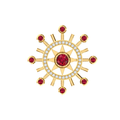 Spilla RKC Moissanite in argento sterling 925 placcata in oro giallo 14 carati Peso del prodotto 1,60 CM Altezza 22,00 MM