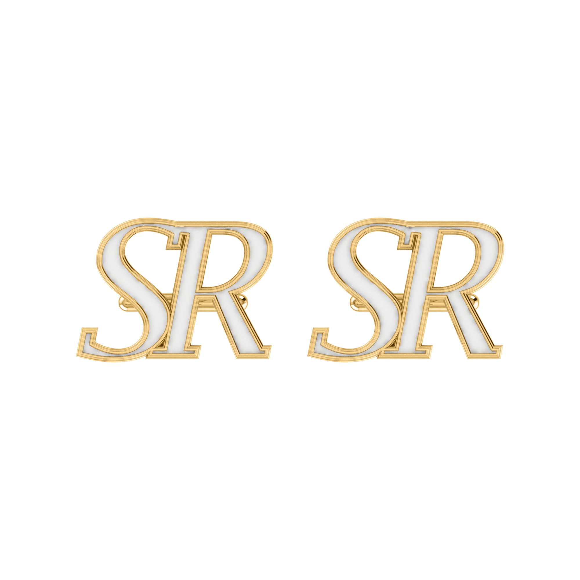RKC 925 Sterling Silver Enamel Cufflinks 14K Rose Gold Plated Product Wt 3.80 gm