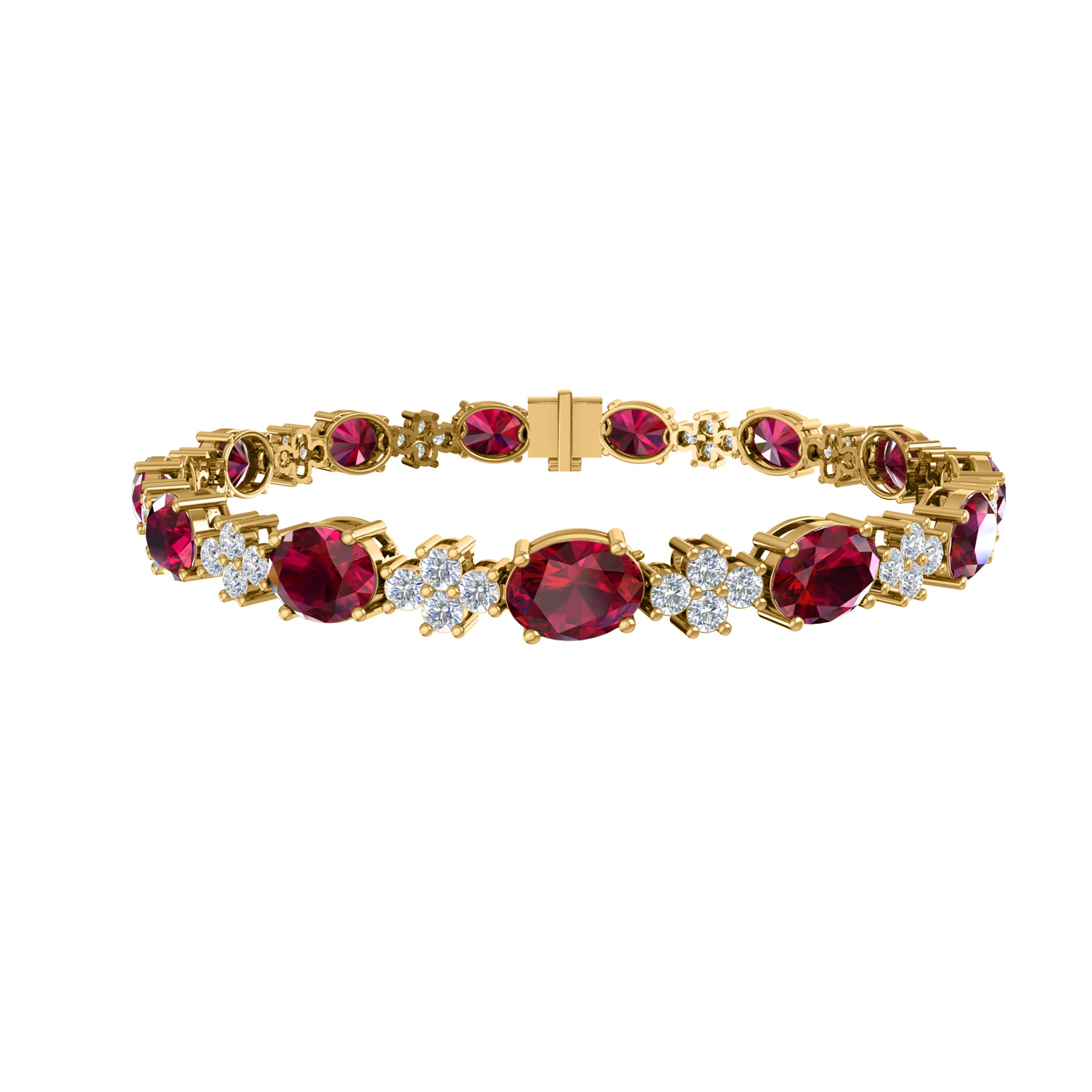 RKC 925 Sterling Silwer 19.37 CT Moissanite vir Vroue-armband 14K Geelvergulde Gewig 14.00 GM