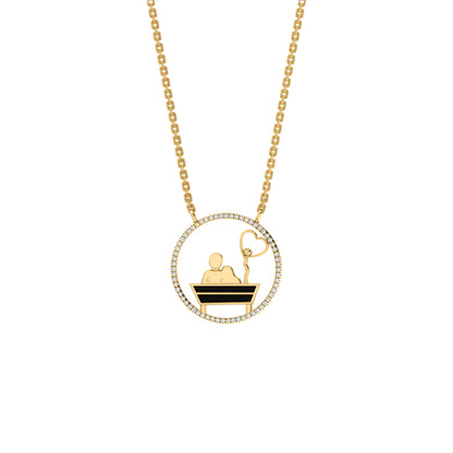 RKC 0,16 Karat Moissanit-Emaille-Anhänger, 925er Silber, Schmuck, 14 Karat Roségold vergoldet, Produktgewicht: 3,80 g, Höhe: 20,00 mm