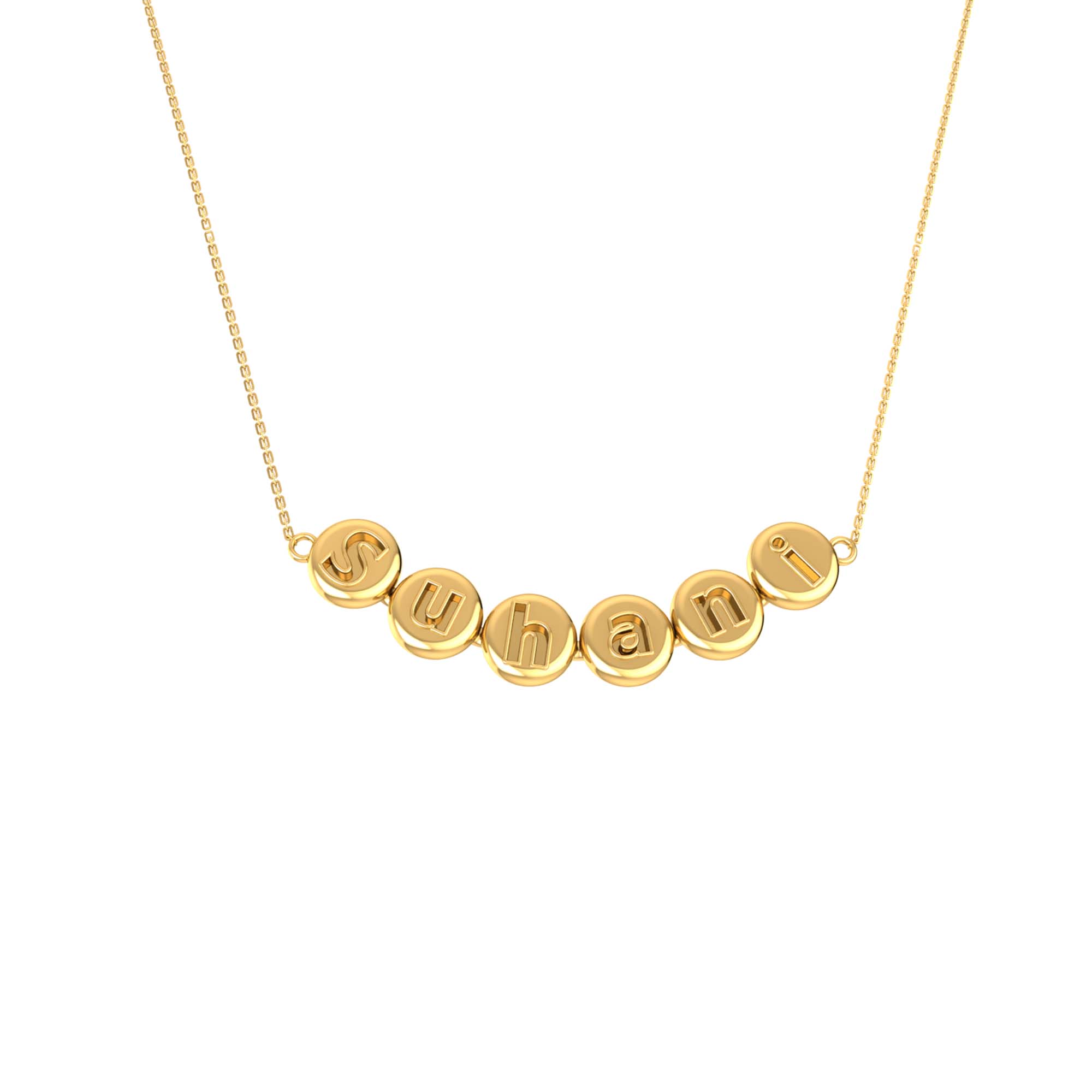 RKC Suhani Name Journey Pendant Necklace 14k Yellow Gold Plated Silver gift For Special One