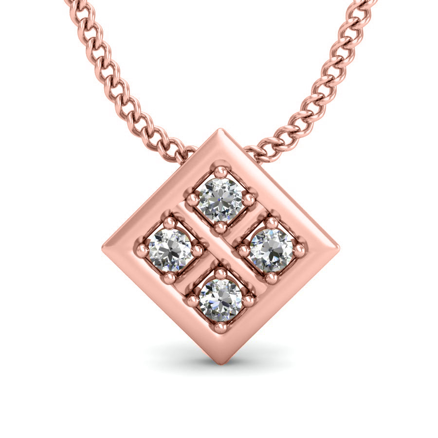 Ciondolo in moissanite da donna in argento 925 RKC da 0,06 ct, placcato in oro giallo 14 carati, peso 2,9 g, altezza 9,5 mm