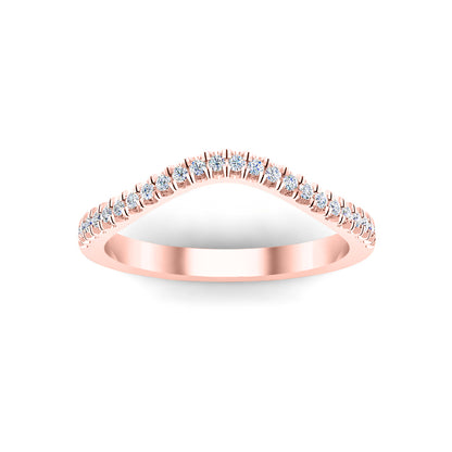 RKC Moissanite Curved Wedding Enhancer Band Ring in argento sterling 925 placcato oro giallo 14K Peso 1,20 g Larghezza 1,70 mm