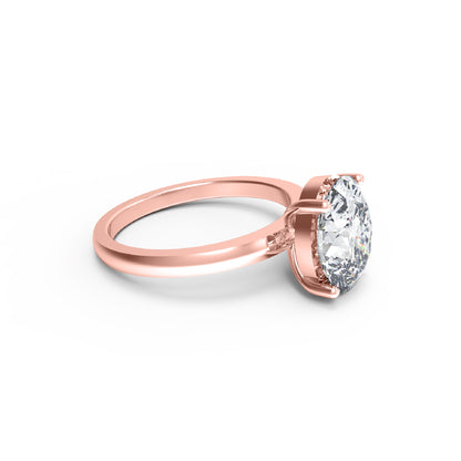 Anello di fidanzamento con moissanite a taglio ovale RKC da 5 ct, argento 925, placcato in oro giallo 14k per donna, peso 3,20 g.