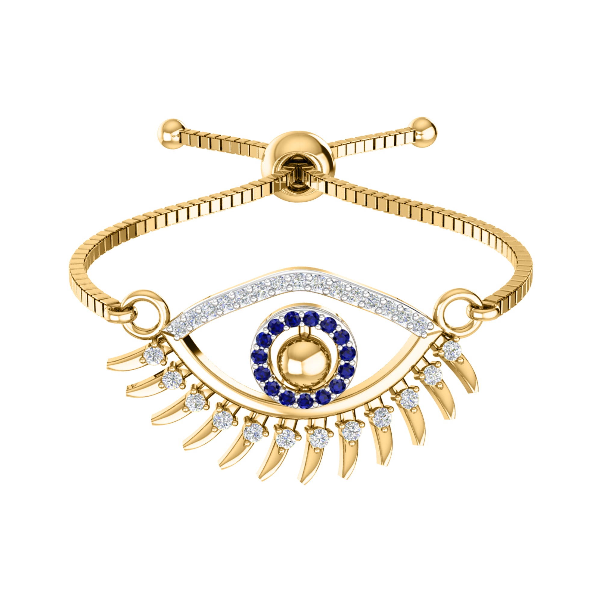 Bracciale da donna con pietre preziose multiple in argento sterling 925 RKC da 0,14 ct, placcato in oro giallo 14 carati, peso 3,80 GM, altezza 10,00 mm