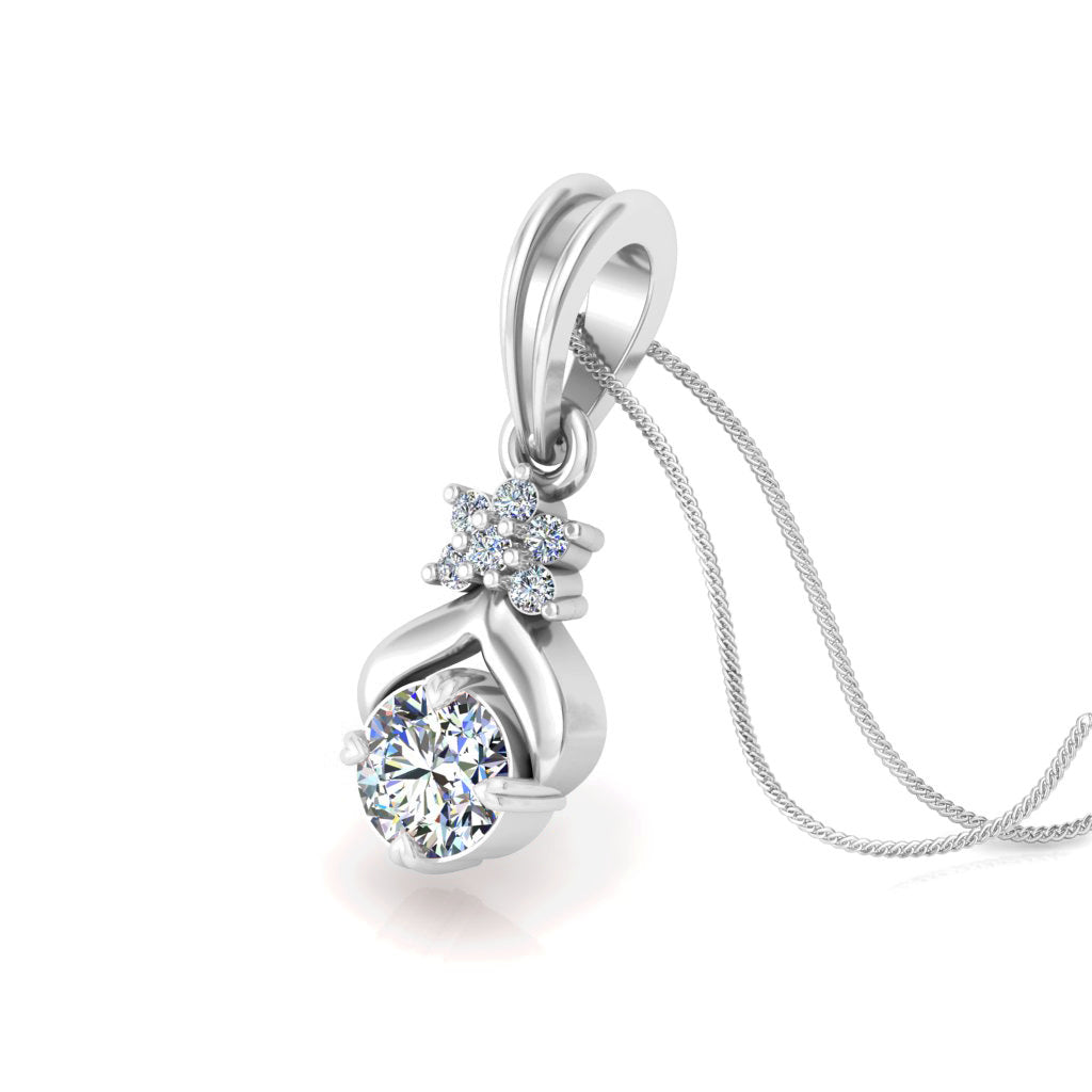 RKC Damen-Anhänger aus 925er-Sterlingsilber, mit 14 Karat Weißgold vergoldet