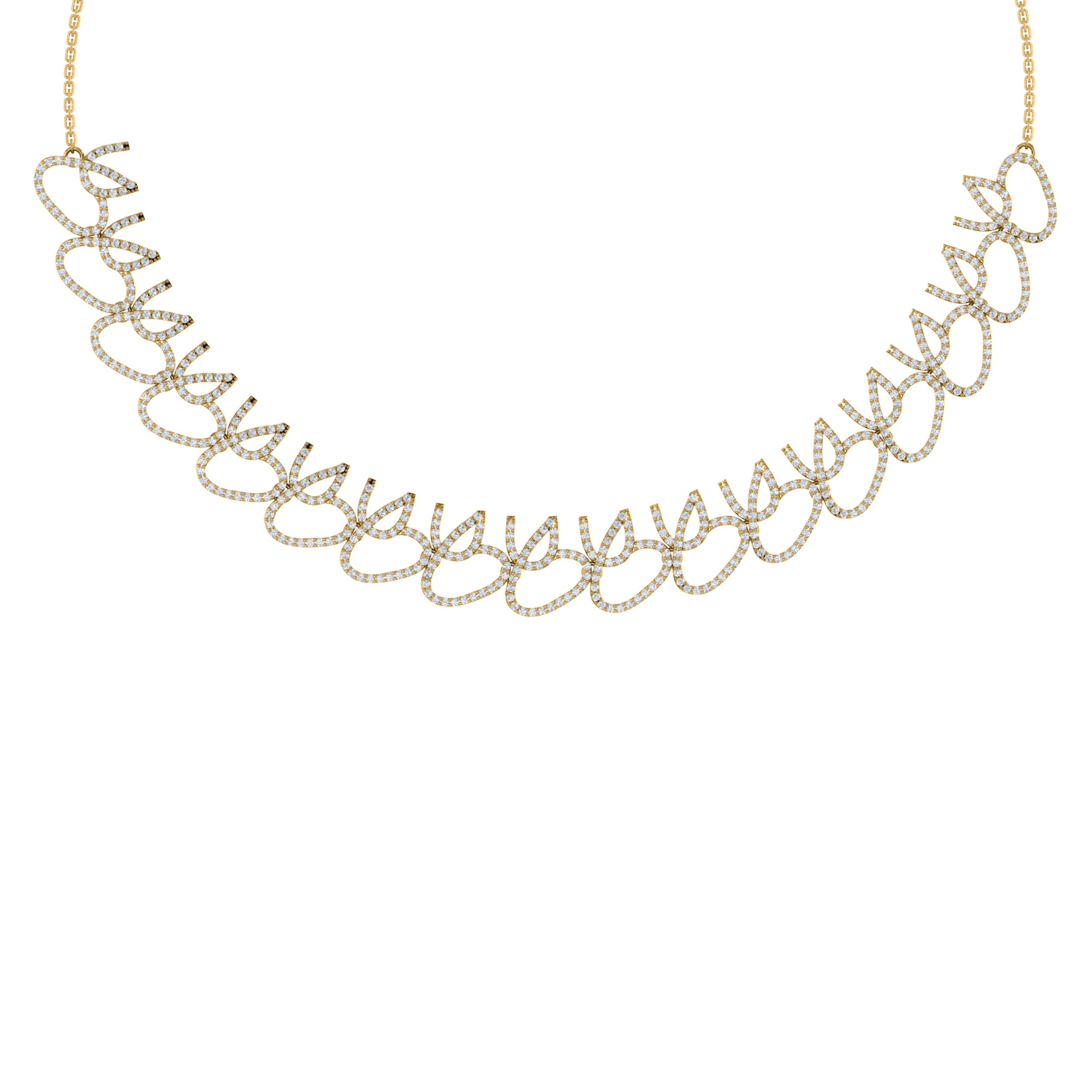 Charmante RKC 5,8 CT Moissanit-Halskette, 925er Silber, 14 Karat Gelbgold plattiert, Produktgewicht: 18,00 GM, Höhe: 15,00 mm