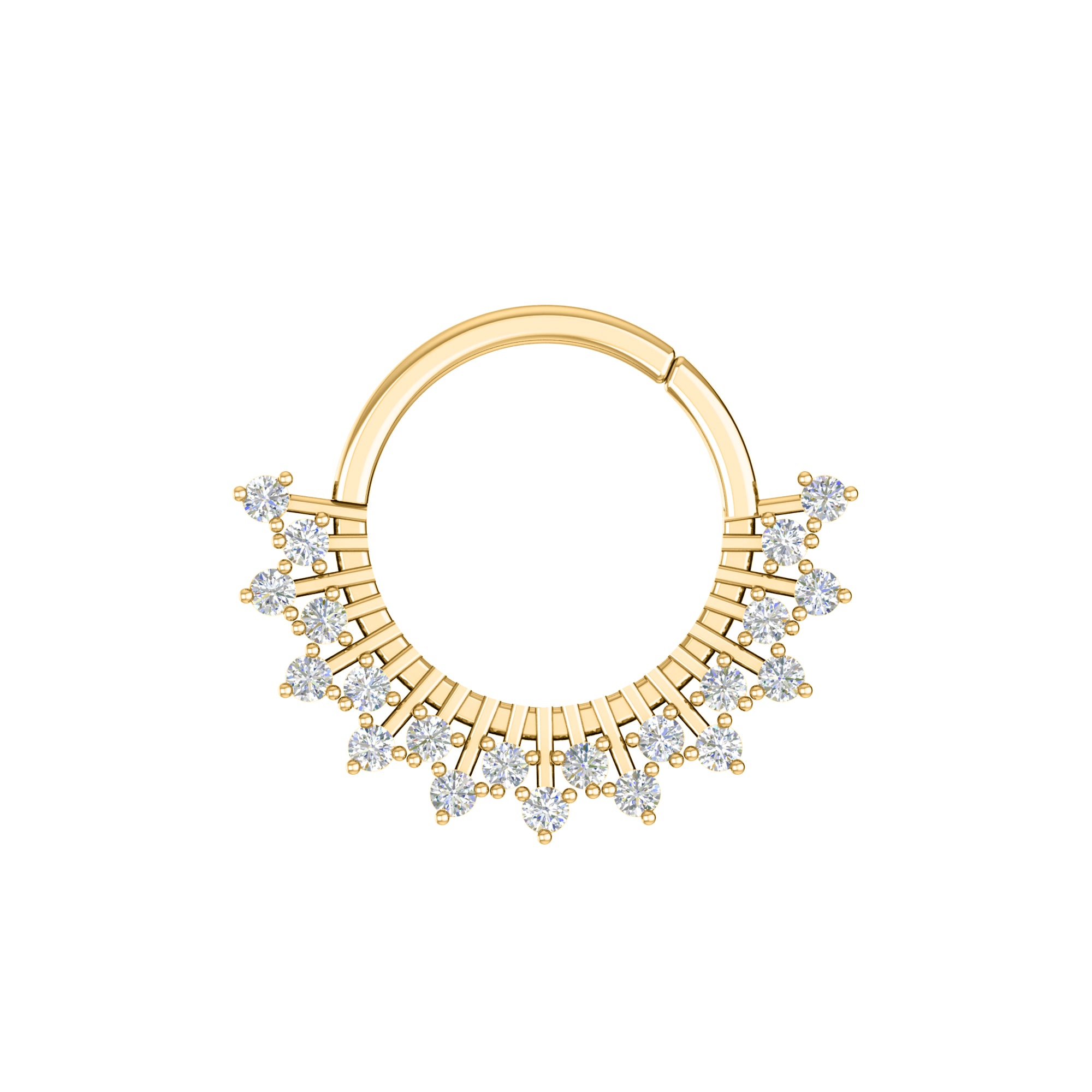 RKC JEWELRY Anello da naso da donna con Moissanite floreale in argento sterling 925, placcato in oro rosa 14k, peso 2,60 GM