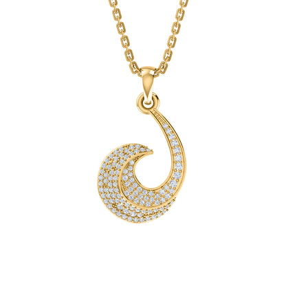 Ciondolo in moissanite da 0,29 ct RKC, gioielli in argento 925, placcato in oro giallo 14 carati, peso 4,50 g, altezza 17 mm
