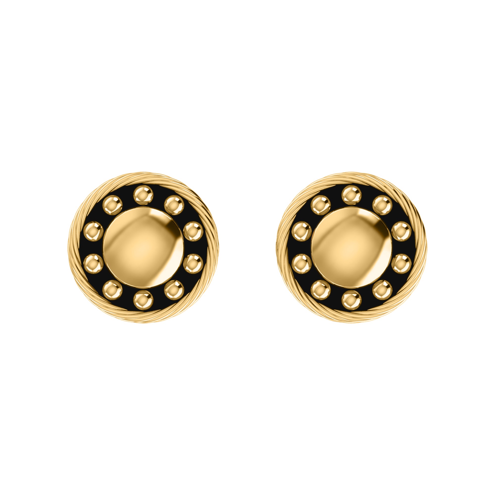 RKC 925 Sterling Silber Emaille-Manschettenknöpfe, 14 Karat Gelbgold vergoldet, Produktgewicht 4,00 g