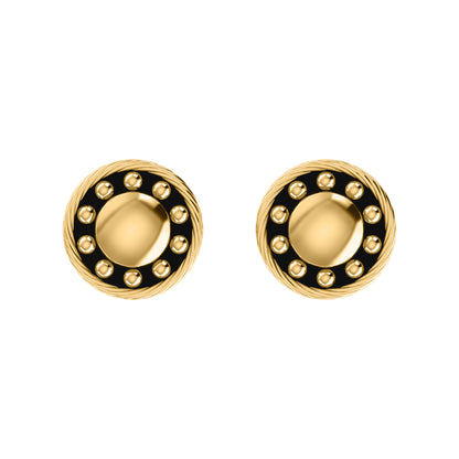 RKC 925 Sterling Silber Emaille-Manschettenknöpfe, 14 Karat Gelbgold vergoldet, Produktgewicht 4,00 g