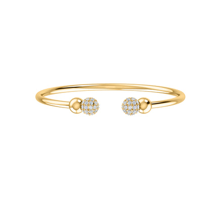 RKC Damen-Armreif aus 925er-Sterlingsilber, Karatgewicht: 1,08 CT, mit mehreren Edelsteinen, 14 Karat rosévergoldet, Produktgewicht: 10,00 GM, Höhe: 50,00 mm