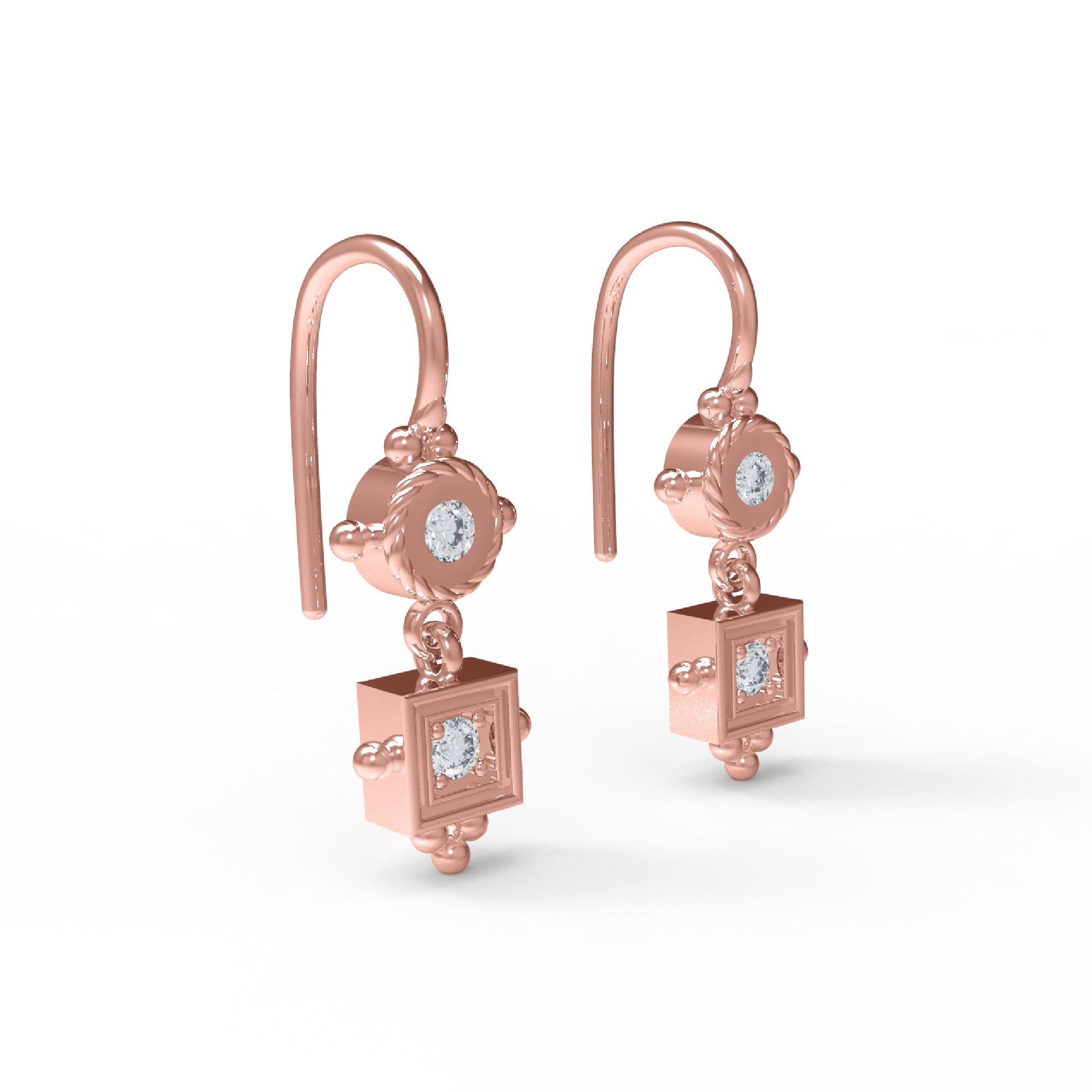 RKC Damen-Ohrring aus 925er-Sterlingsilber, 14 Karat Gelb, Produktgewicht: 4,20 GM, Höhe: 25,00 mm
