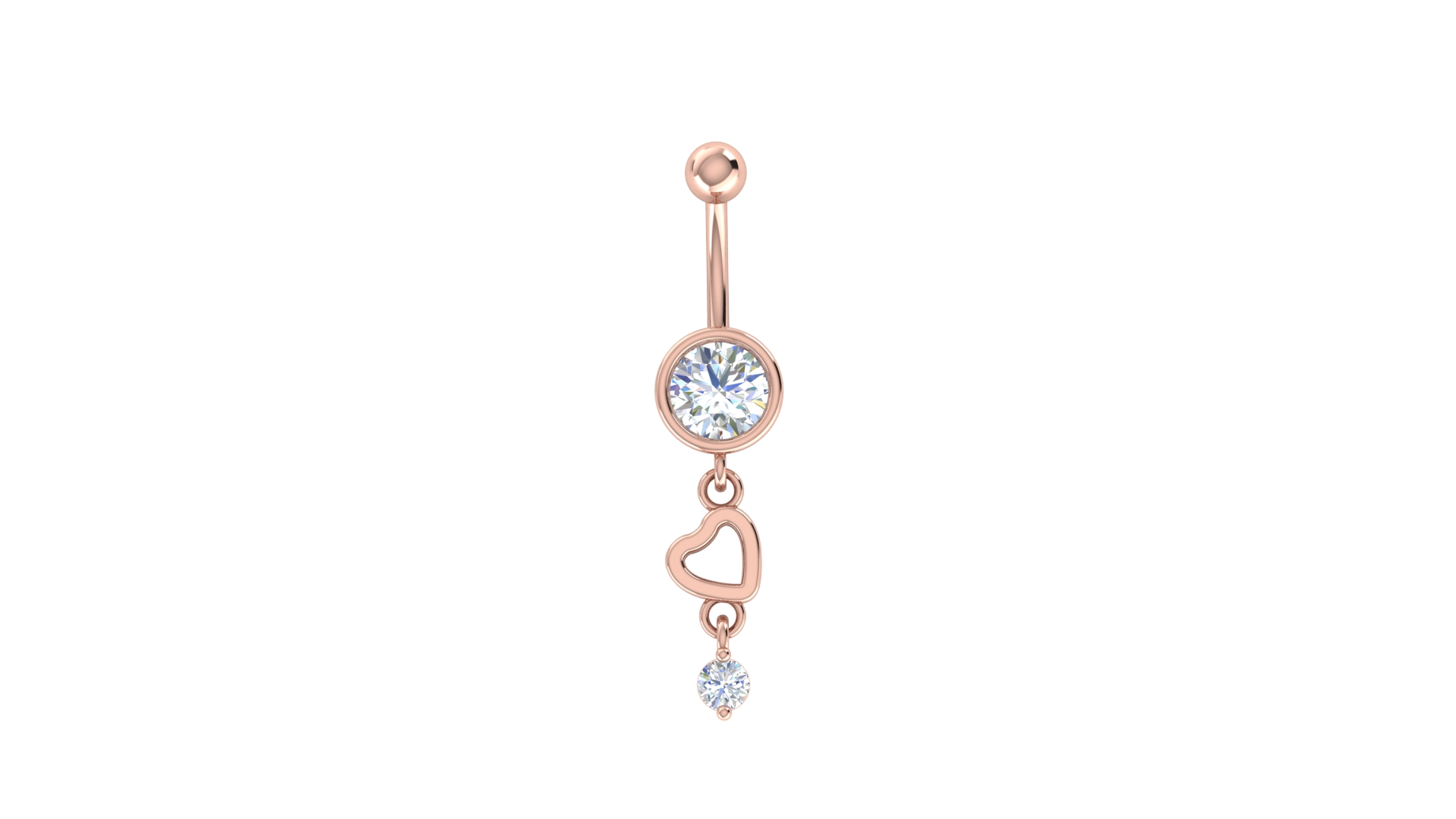 RKC JEWELRY Gioielli con ombelico da donna in argento sterling 925, placcato in oro giallo 14k, peso prodotto 1,10 g