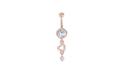 RKC JEWELRY Gioielli con ombelico da donna in argento sterling 925, placcato in oro giallo 14k, peso prodotto 1,10 g