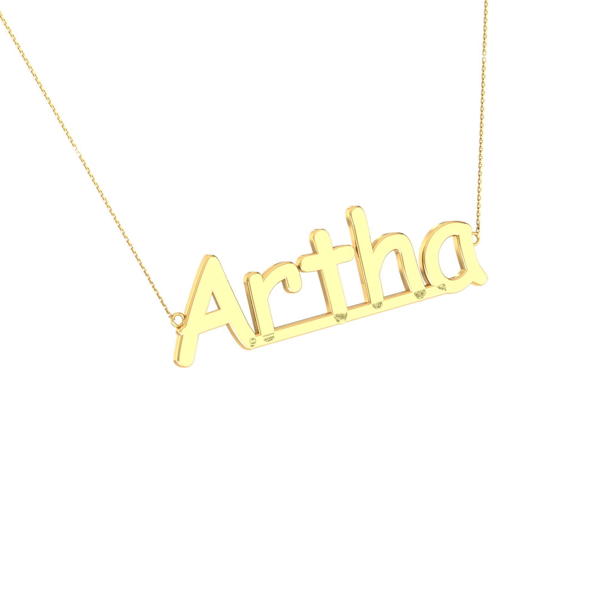 RKC Initial Customized Name Pendant 14k Yellow Gold Plated 925 Silver
