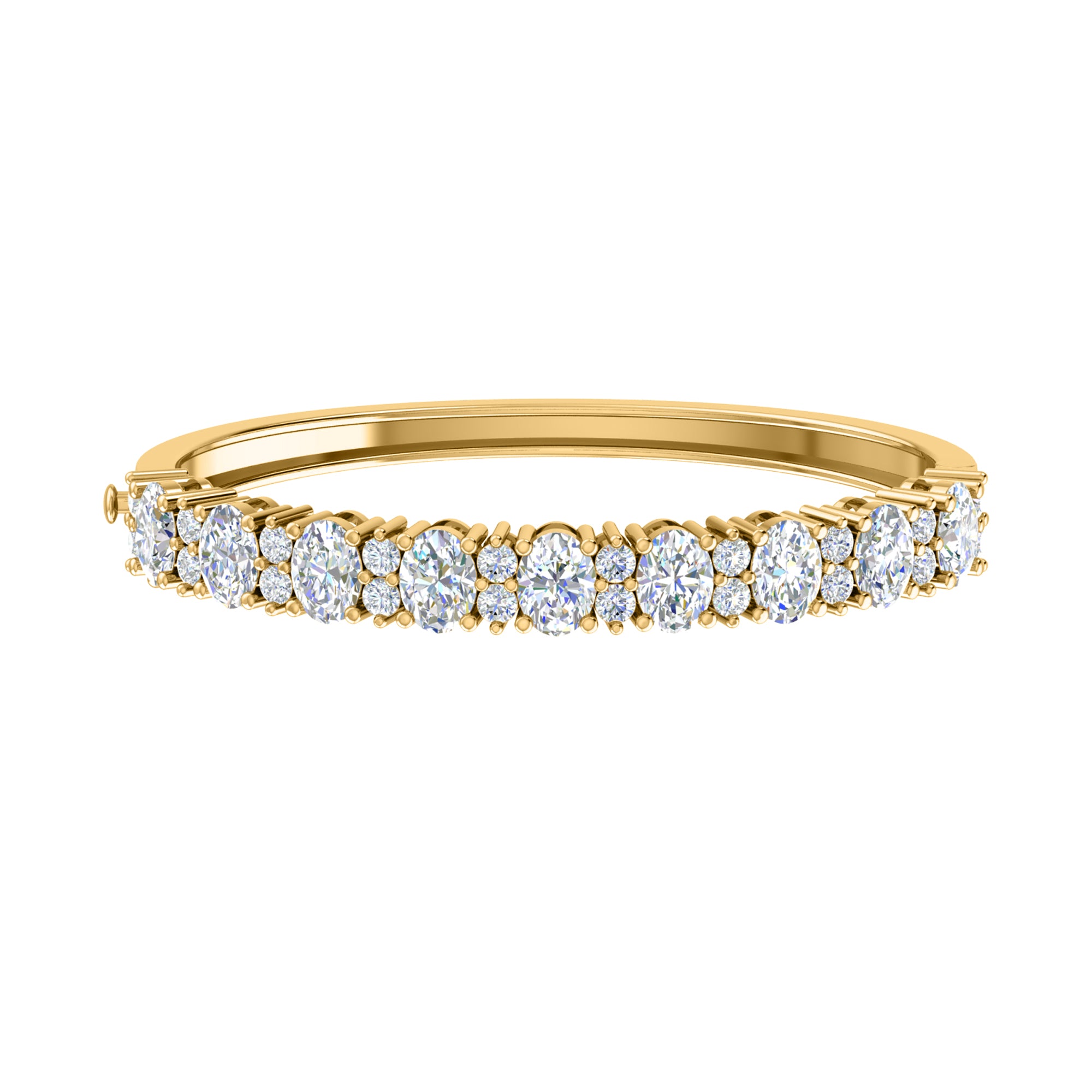 Bracciale rigido da donna in argento sterling 925 RKC da 13,25 CT, oro giallo 14 carati, peso 18,00 GM, altezza 46,00 MM