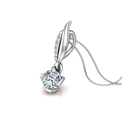 RKC 925 Sterling Silber Solitär-Blumen-Moissanit-Anhänger mit vier Zinken, 14 Karat Weißgold vergoldet