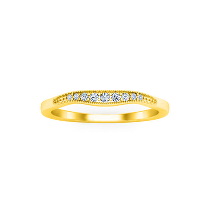 RKC 925 Argento 14K placcato oro giallo Fascia delicata in Moissanite per lei Peso 1,50 g Larghezza 1,4 MM