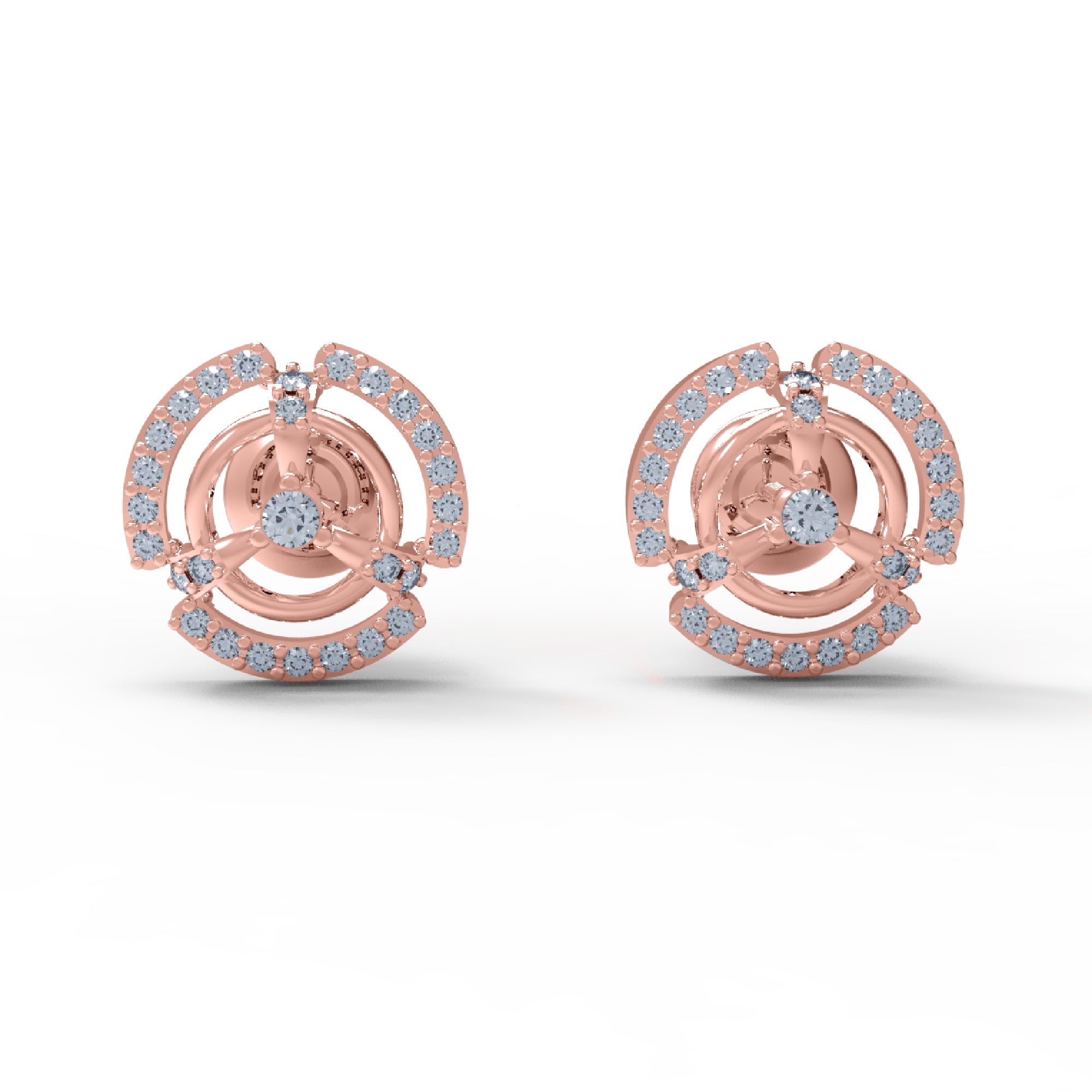 RKC Damen-Ohrstecker aus 925er Sterlingsilber, 14 Karat Gelb, über 1,20 g, Höhe 10,00 mm
