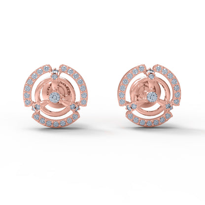 RKC Damen-Ohrstecker aus 925er Sterlingsilber, 14 Karat Gelb, über 1,20 g, Höhe 10,00 mm