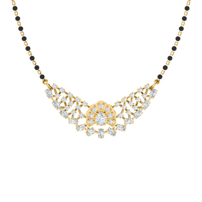 RKC 4.31 Ct Moissanite Women Mangalsutra 925 Silver 14k Rose gold Plated Product Weight 7.50gm Height 24.40mm