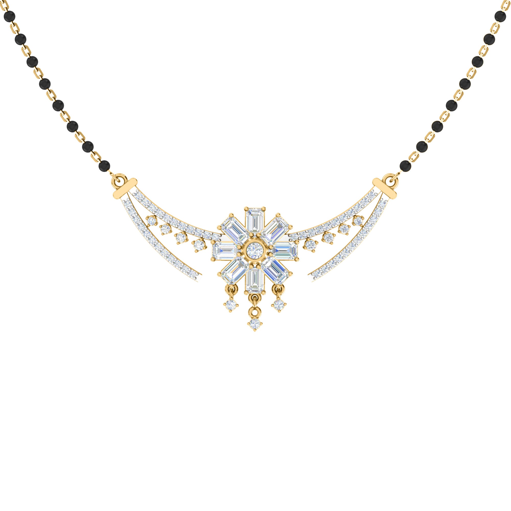 RKC 2.24Ct Moissanite Women Mangalsutra 925 Silver 14k Rose gold Plated Product Weight 8.10gm Height 25.55mm