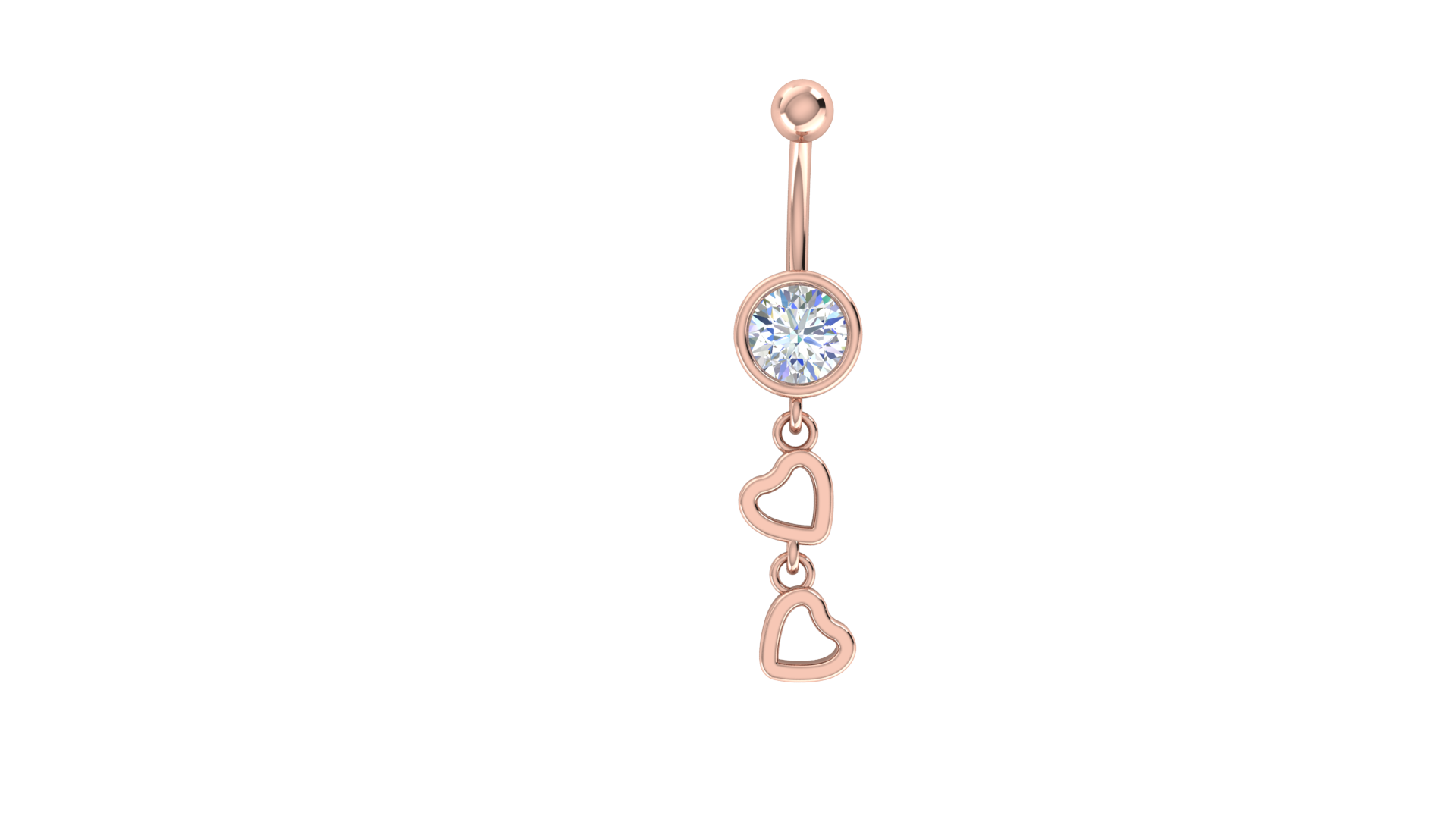 RKC JEWELRY Damen-Bauchnabelschmuck aus 925er Sterlingsilber, 14 Karat Gelbgold vergoldet, Produktgewicht: 1,10 g
