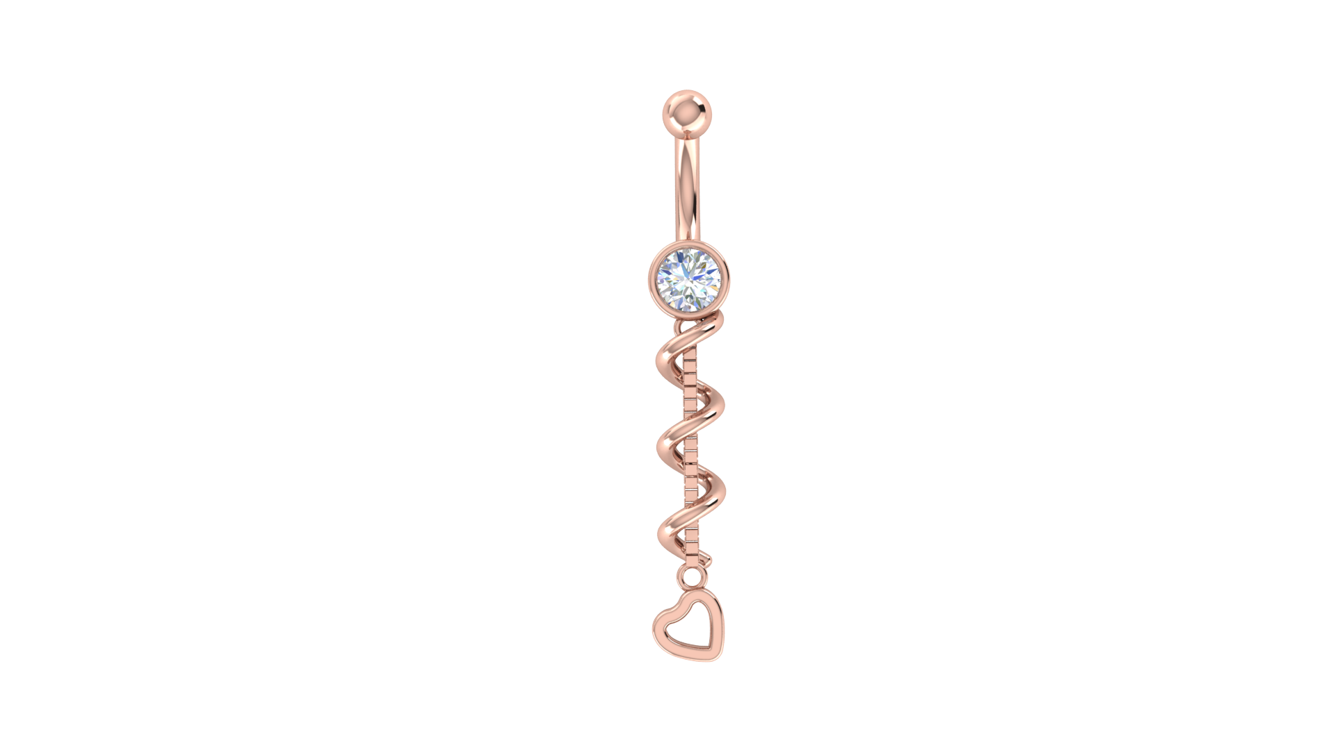 RKC JEWELRY Ombelico da donna in argento sterling 925 placcato in oro giallo 14k Peso 1,50 g Altezza 35,00 mm