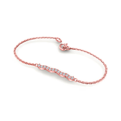 RKC Damen-Charm-Armband aus 925er-Sterlingsilber mit 0,2 Karat Moissanit, 14 Karat Gelbgold vergoldet, Gewicht 3 g