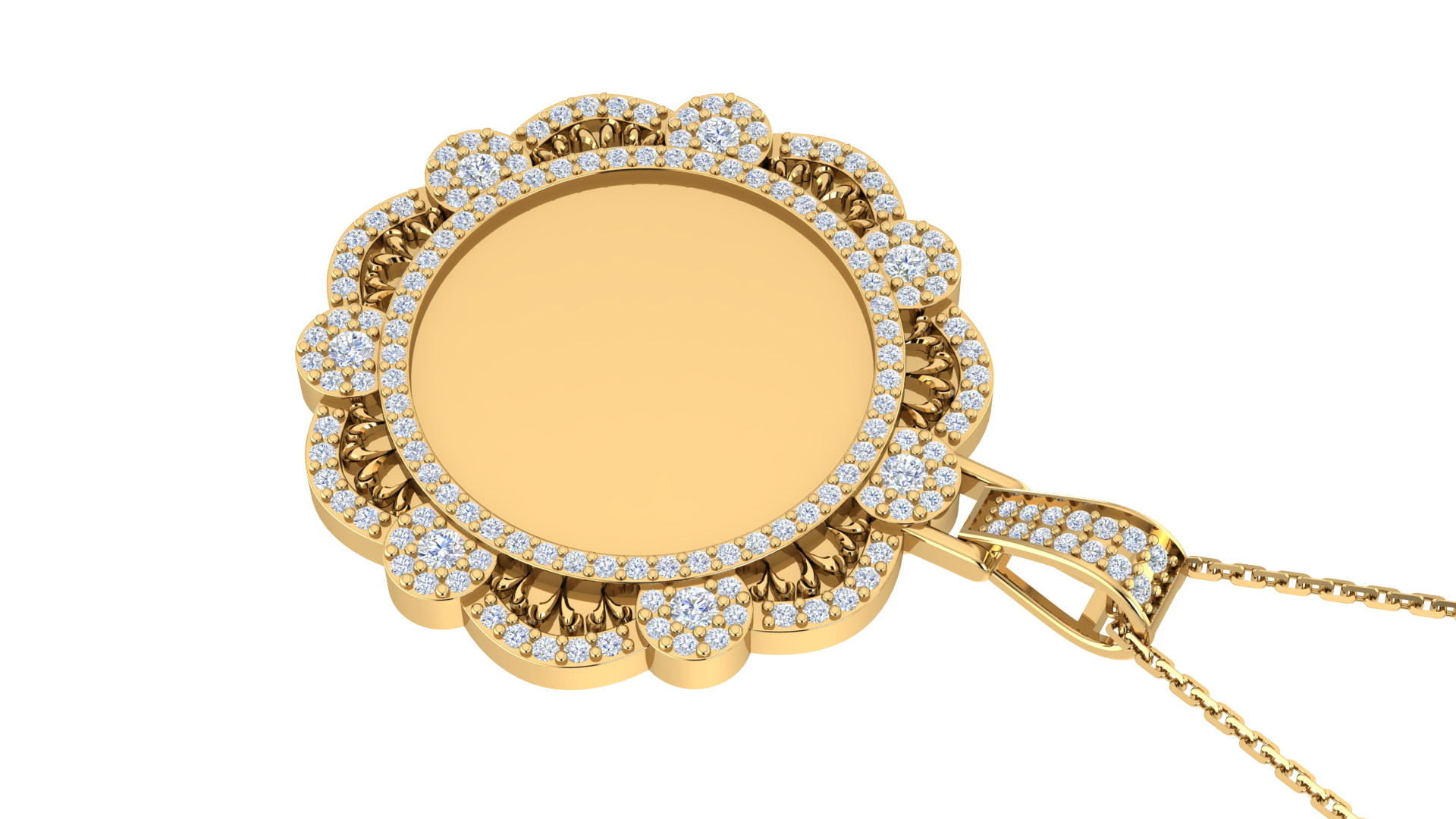 RKC 0.86 Ct Memory Photo Pendant 14k Yellow Gold Plated 925 Silver Pendant For Gift Weight 5.50 gm