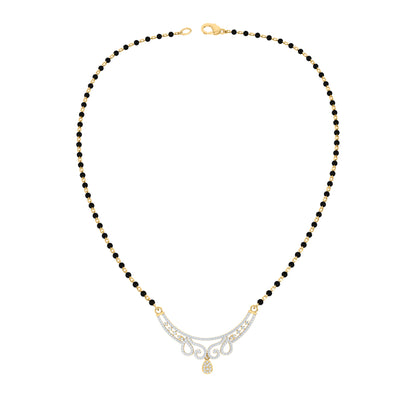 RKC Moissanite da 1,45 ct da donna Mangalsutra in argento 925 placcato in oro giallo 14k Peso del prodotto 8,00 g Altezza 34,25 mm